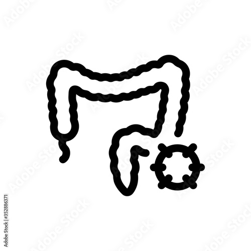 Colon Cancer Line Icon