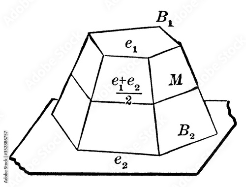 Pyramidal Frustum, vintage illustration. photo