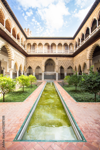 Patio de las Doncellas in Royal palace of Seville, Spain © robertdering