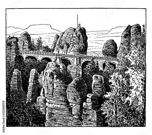 Sandstone, vintage illustration.
