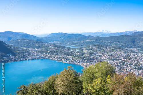 Panorama of Lake Lugano, Switzerland