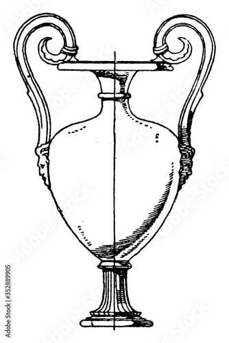 Antique Amphora, vintage illustration.