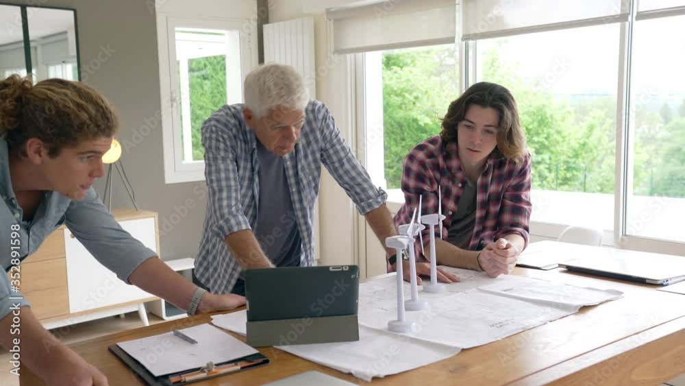group of students working on a wind project