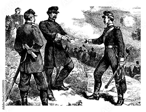 Major General George Mcclellan, vintage illustration.
