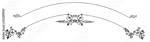 Curved banner, vintage illustration.