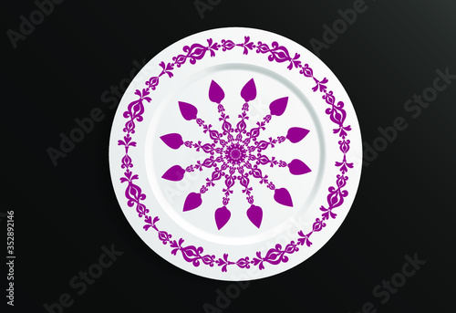 Set of Design Mandala Ornament and round frame. Vector Illustration. Round Geometric Floral Pattern. Oriental Pattern. Indian, Moroccan, Mystic, Ottoman Motifs. Anti-Stress Therapy Pattern.
