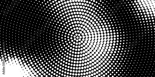 Gradient Pop-art backdrop. Vector surface design Abstract monochrome half-ton White and black texture with dots.