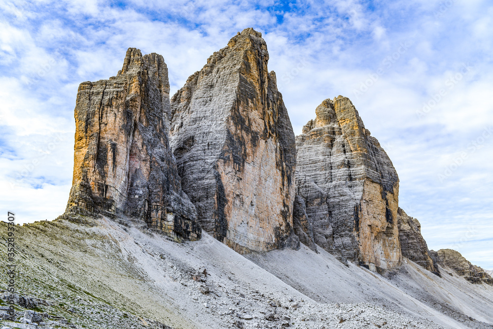 Three cimes, peaks in the Italian Dolomites. .Three cimes, peaks in the Italian Dolomites. Three cimes, peaks in the Italian Dolomites. .Three cimes, peaks in the Italian Dolomites.