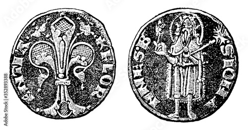 Gold Florin, vintage illustration.