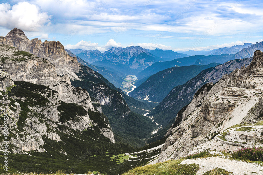 Mountain valley in the Italian Dolomites. Mountain valley in the Italian Dolomites.
