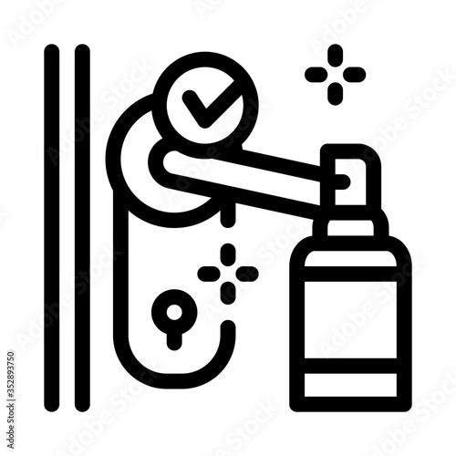 keyhole disinfection icon vector. keyhole disinfection sign. isolated contour symbol illustration