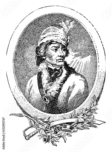 Tadeusz Kosciuszko, vintage illustration.