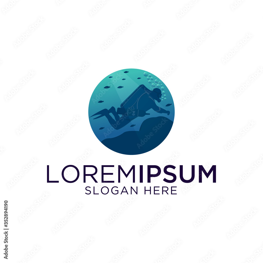 awesome diving premium logo template ready to use awesome diving premium logo template ready to use