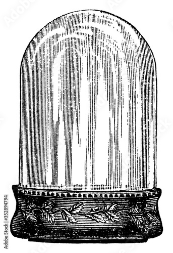 Terra Cotta Wardian Case, vintage illustration.