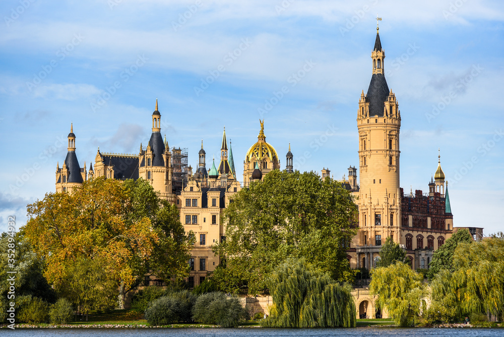 Landscape of the city of Schwerin in Germany.