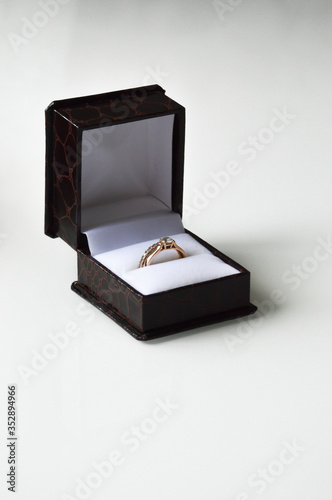 ring box. gift wrap on a white background.