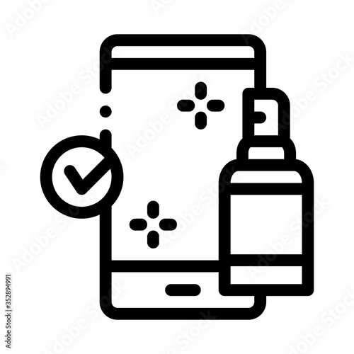 disinfection mobile phone icon vector. disinfection mobile phone sign. isolated contour symbol illustration