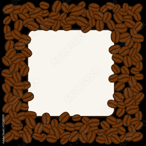 Blank coffee beans square frame