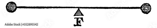 Photos Two Equal Weights, vintage illustration.