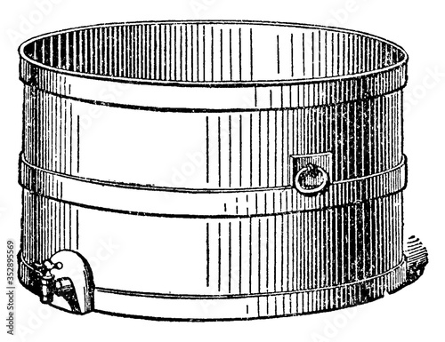 Cheese-Tub, vintage illustration.