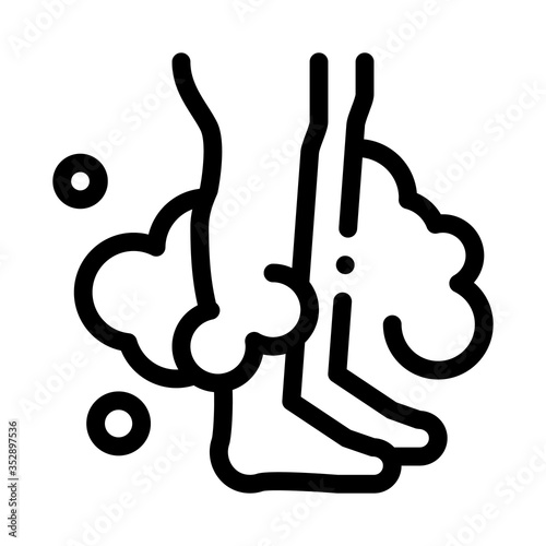 wash feet with soapy foam icon vector. wash feet with soapy foam sign. isolated contour symbol illustration
