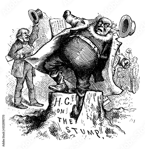Horace Greeley, vintage illustration.