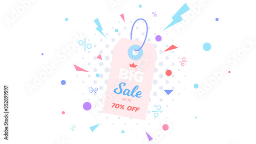 Abstract big sale banner. Vector hanging tag. Template for special offer design