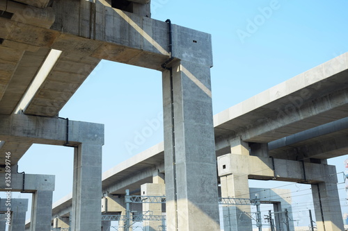 Urban Under building highway bridge 