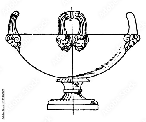 Antique Krater, vintage illustration.
