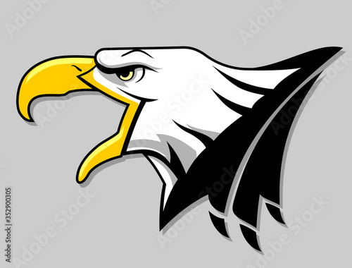 Bald Eagle Badge, Side View Head Design of Large Predatory Bird