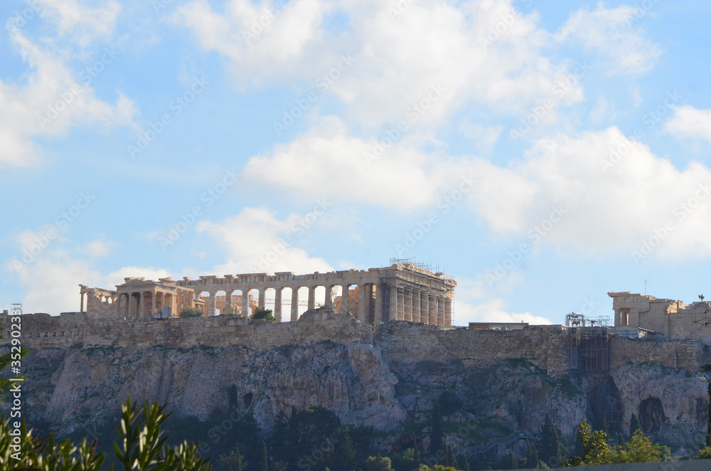 The Parthenon is a former temple on the Athenian Acropolis, Greece, dedicated to the goddess Athena, whom the people of Athens considered their patron. 