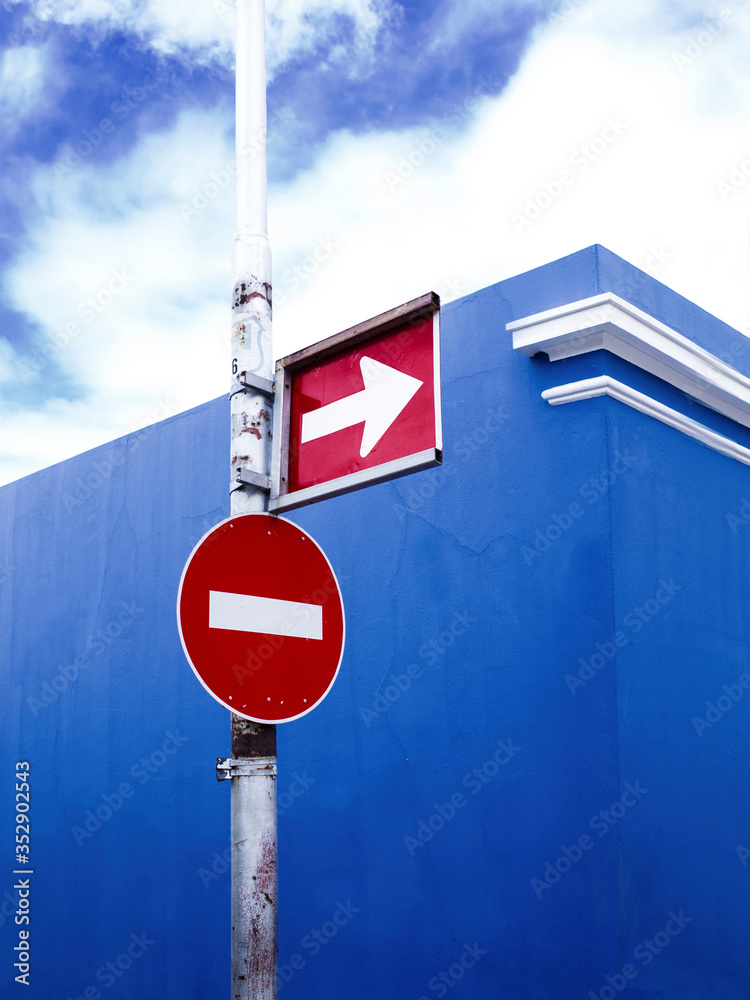 no entry road sign, one way road sign Stock Photo | Adobe Stock
