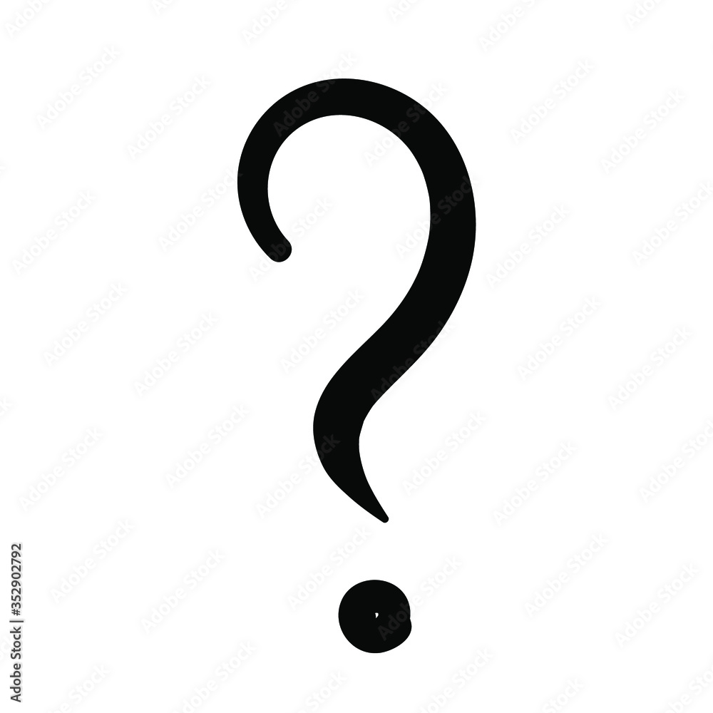 Question mark. Punctuation mark. Doodle style and black color. Hand drawn. Black icon isolated on white background. Vector EPS 10. Elements for business infographic. Question mark. Punctuation mark. Doodle style and black color. Hand drawn. Black icon isolated on white background. Vector EPS 10. Elements for business infographic.