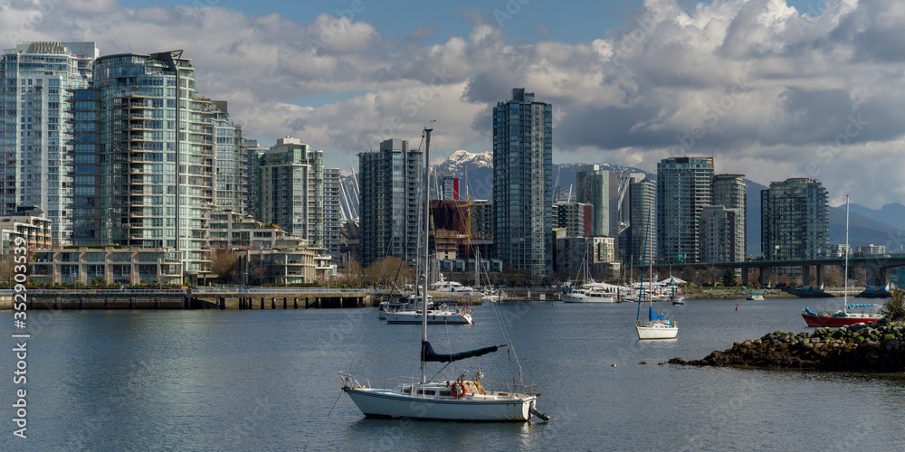 Obraz premium Buildings at the waterfront, Vancouver, Lower Mainland, British Columbia, Canada