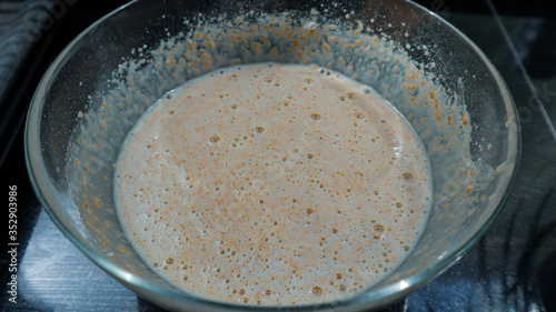 Dutch mini pancake flour liquid ready for cook
