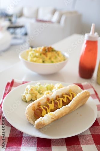 Hot Dog and Potato Salad