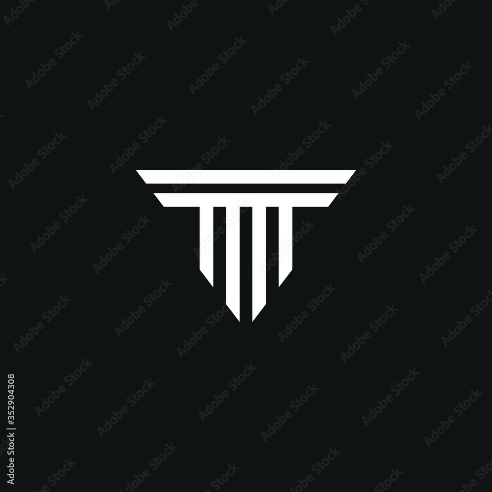 T vector logotype design in editable illustration for a minimal T logo