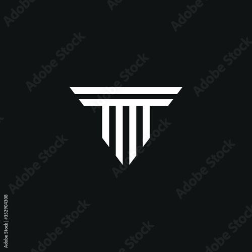 T vector logotype design in editable illustration for a minimal T logo
