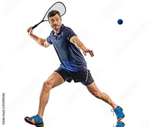 squash player man isolated white background