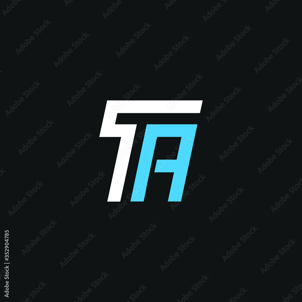 TA T A letter logo design. Initial letter TA linked circle upercase monogram logo red and blue. TA logo, T A design TA T A letter logo design. Initial letter TA linked circle upercase monogram logo red and blue. TA logo, T A design