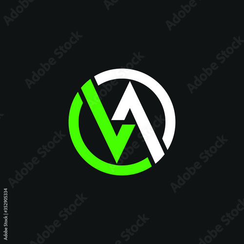 VA, AV or V A vector illustration concept design in minimal editable. Clear and crisp letter concept.