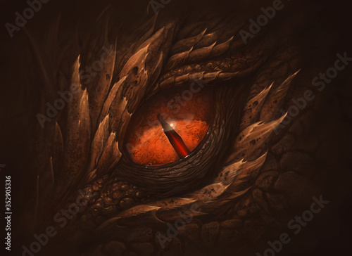 Murais de parede Eye of fantasy dragon