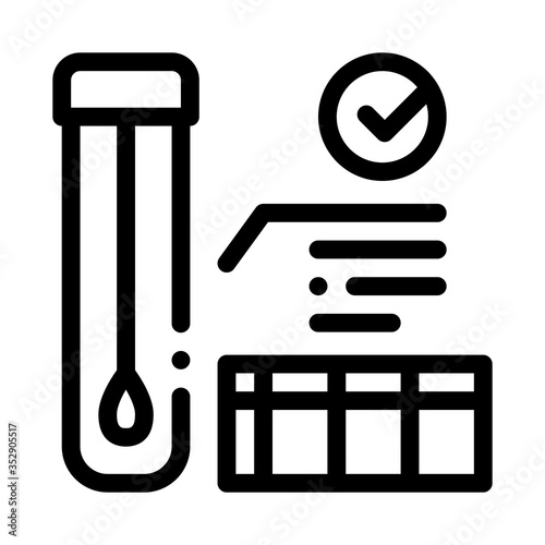 affirmative test tube material results icon vector. affirmative test tube material results sign. isolated contour symbol illustration