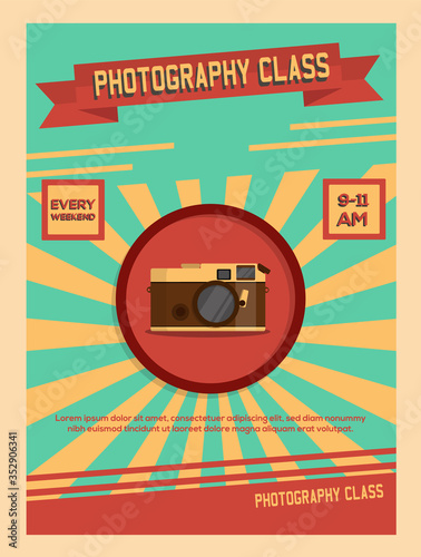 vintage retro camera poster design