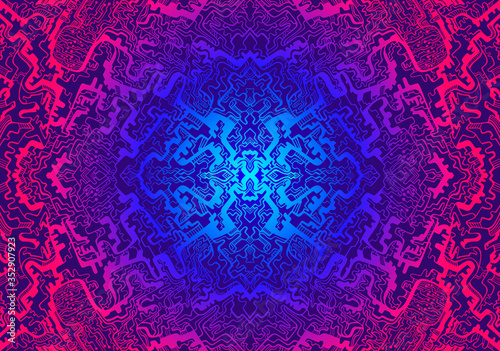Vintage hypnotic shamanic psychedelic acid pattern. Vector hand drawn design style.