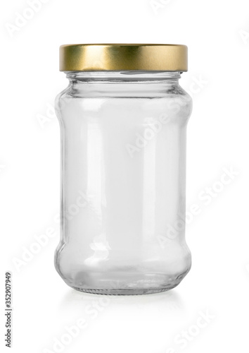 empty glass jar isolated