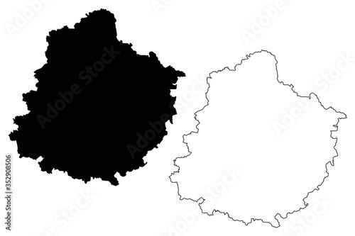 Sarthe Department (France, French Republic, Pays de la Loire region) map vector illustration, scribble sketch Sarthe map