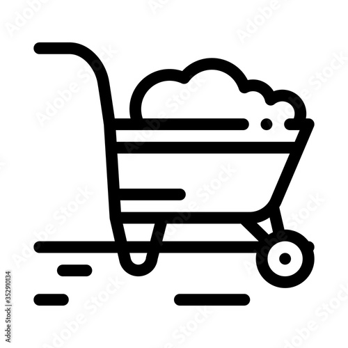 fertilizer trolley icon vector. fertilizer trolley sign. isolated contour symbol illustration