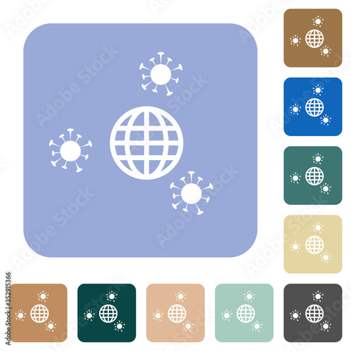 Pandemic rounded square flat icons