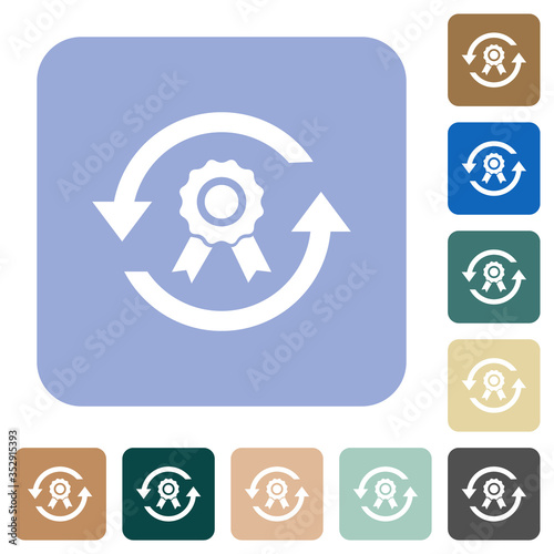 Renew certificate rounded square flat icons